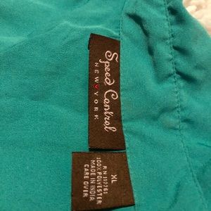 Green button up dress